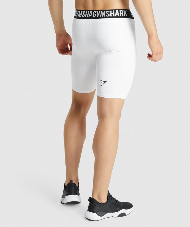 Men's Gymshark Element Baselayer Shorts White | CA 3N8A65